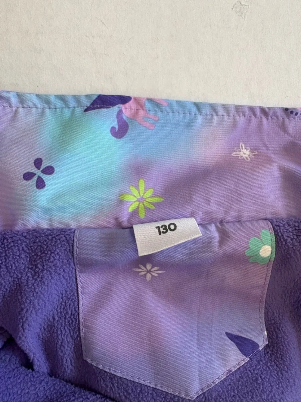 Kids' Purple Floral Hooded Rain Jacket